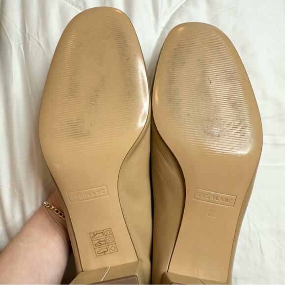 Everlane The Day Heel Light Taupe Sz 8.5 Block Heel Ballet Inspired NEW w/o Box - Picture 5 of 7